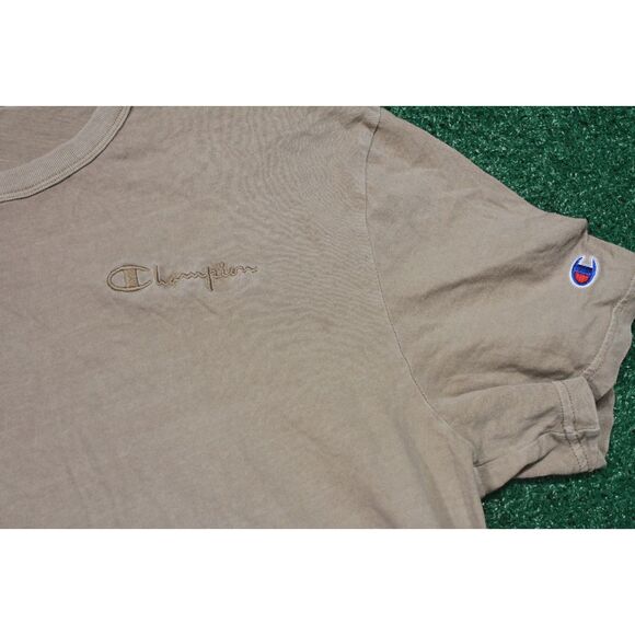 Champion Beige Logo T-Shirt Men’s Large Casual Athletic Tee - Picture 5 of 7
